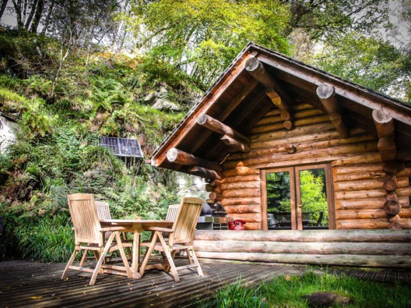 Romantic Riverside Log Cabin With Hot Tub In Rural Cumbria